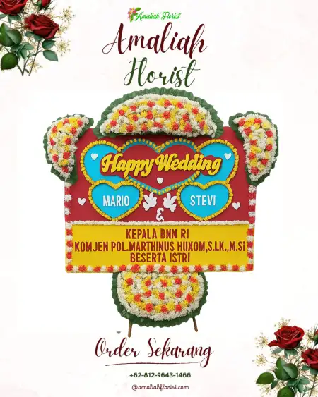 Papan Bunga Pernikahan Laha